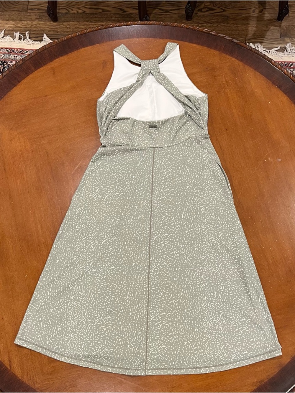Prana Women's Jewel Lake Summer Dress Green Juniper Sharkstooth Small Strappy - Picture 4 of 16
